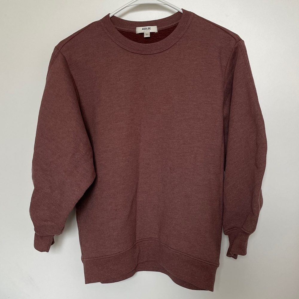 Agolde cropped sleeve crewneck
